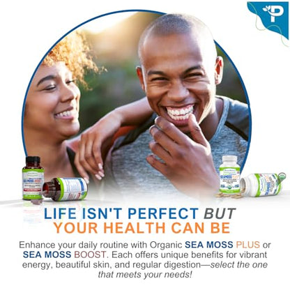 Power By Naturals Sea Moss Plus – Organic Irish Sea Moss with Bladderwrack & Burdock Root, 60 Capsules, 2 Pack