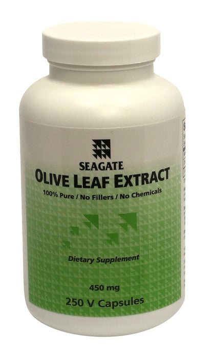 Seagate Olive Leaf Extract 450 mg — 250 Capsules | 100% Pure, Pesticide-Free