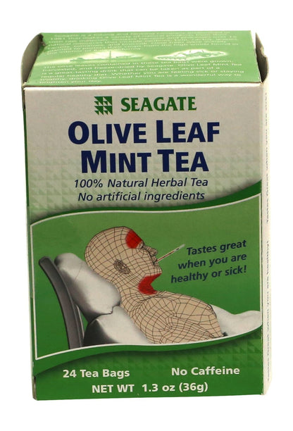 Seagate Olive Leaf Herbal Mint Tea – 24 Count (Pack of 1)