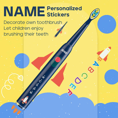 SEAGO Kids Electric Toothbrush SG2303 Navy – 8 Brush Heads, 5 Modes, 2-Minute Timer