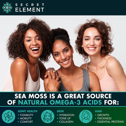 Secret Element Sea Moss Capsules – Irish Sea Moss with Burdock Root, Bladderwrack & Muira Puama for Immunity, Gut, and Energy (2 Pack)
