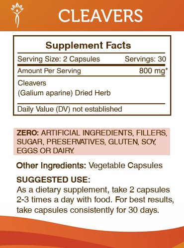 Secrets of the Tribe Cleavers 60 Caps – 800 mg Galium aparine Dried Herb