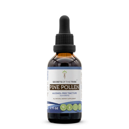 Secrets of the Tribe Pine Pollen Tincture – Alcohol-Free Wildcrafted Extract (2 FL OZ)