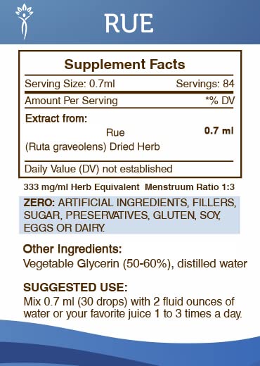 Rue Alcohol-Free Liquid Extract (Ruta graveolens) – Secrets of the Tribe, 2 FL OZ