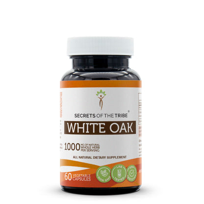 Secrets of the Tribe White Oak 60 Capsules | 1000 mg White Oak Bark