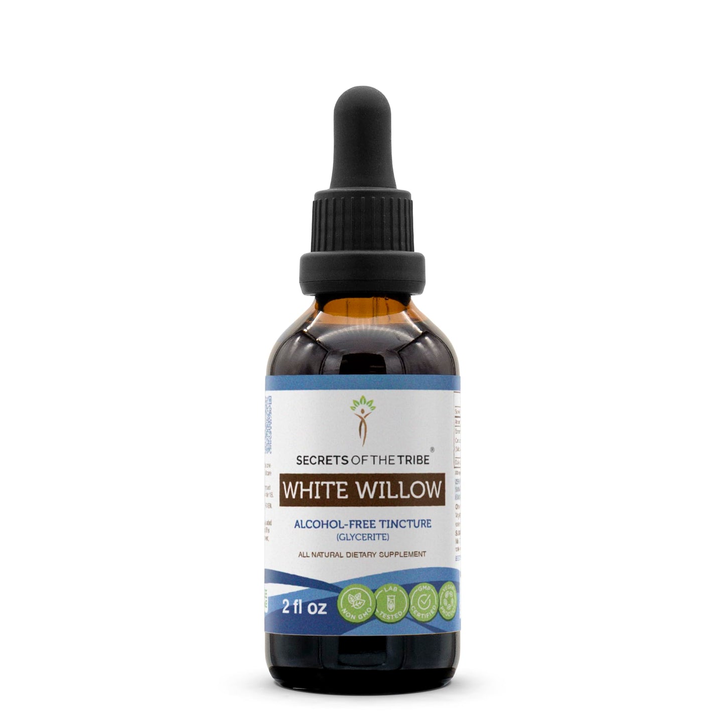 Secrets of the Tribe White Willow Alcohol-Free Extract – Salix Alba Bark Tincture 2 fl oz