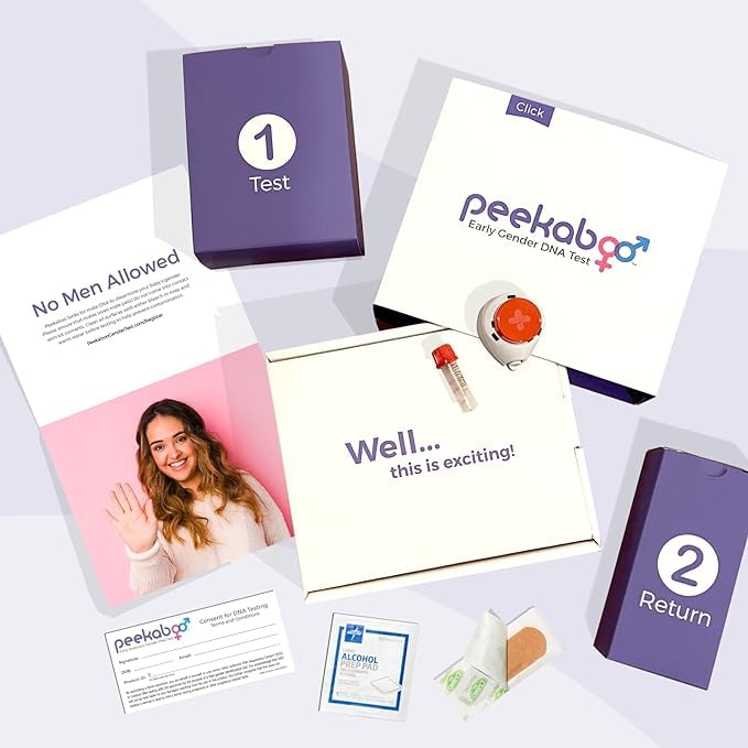 Peekaboo Click At-Home DNA Gender Test – 6 Weeks, 99% Accurate, All Fees Included