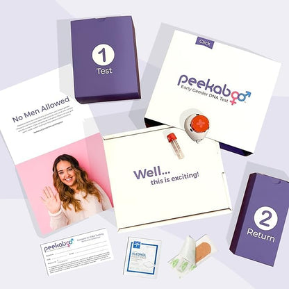Peekaboo Click At-Home DNA Gender Test – 6 Weeks, 99% Accurate, All Fees Included