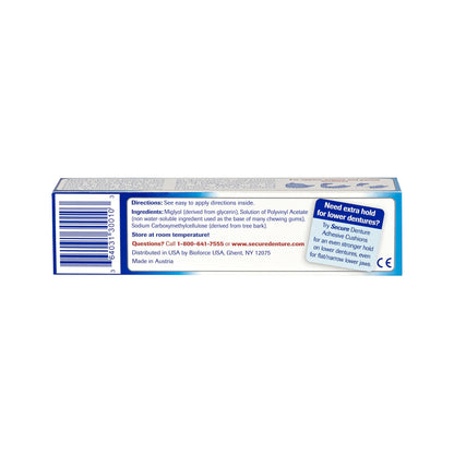 Secure Waterproof Denture Adhesive – Zinc Free, Extra Strong Hold (1.4 oz x 2)