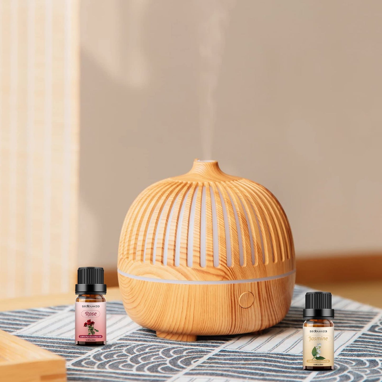 Sedbuwza Rose Jasmine Essential Oil Set – 2 × 10 ml for Diffuser & Aromatherapy