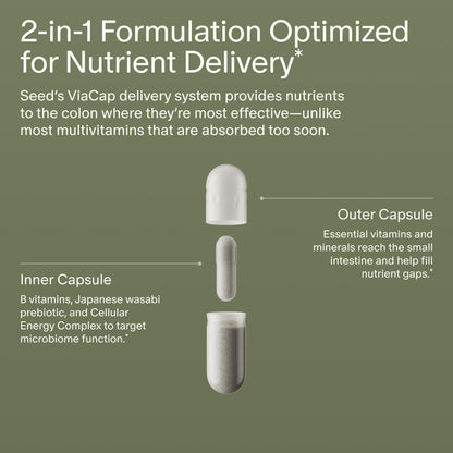 Seed DM-02 Daily Multivitamin – 100% DV Essentials for Immune, Bone, Hair & Nails (Vegan, 30-Day)