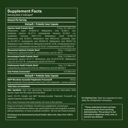 Seed DS-01 Daily Synbiotic - 60 Capsules | Prebiotic + Probiotic for Digestive Health, Immune Support, Bloat Relief