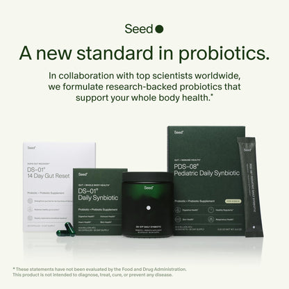 Seed DS-01 Daily Synbiotic - 60 Capsules | Prebiotic + Probiotic for Digestive Health, Immune Support, Bloat Relief