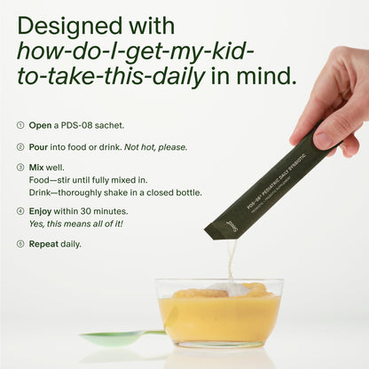 Seed PDS-08 Pediatric Daily Synbiotic for Kids 3–17 | Fiber-Based Prebiotic & Probiotic