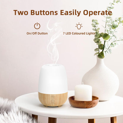 SEEDSEEL 150ML Cordless Essential Oil Diffuser - 6000mAh Battery, 7 LED Lights
