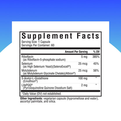 Seeking Health Glutathione Plus – 100 mg S-Acetyl-L Glutathione with Cofactors | Immune & Detox Support | 60 Capsules