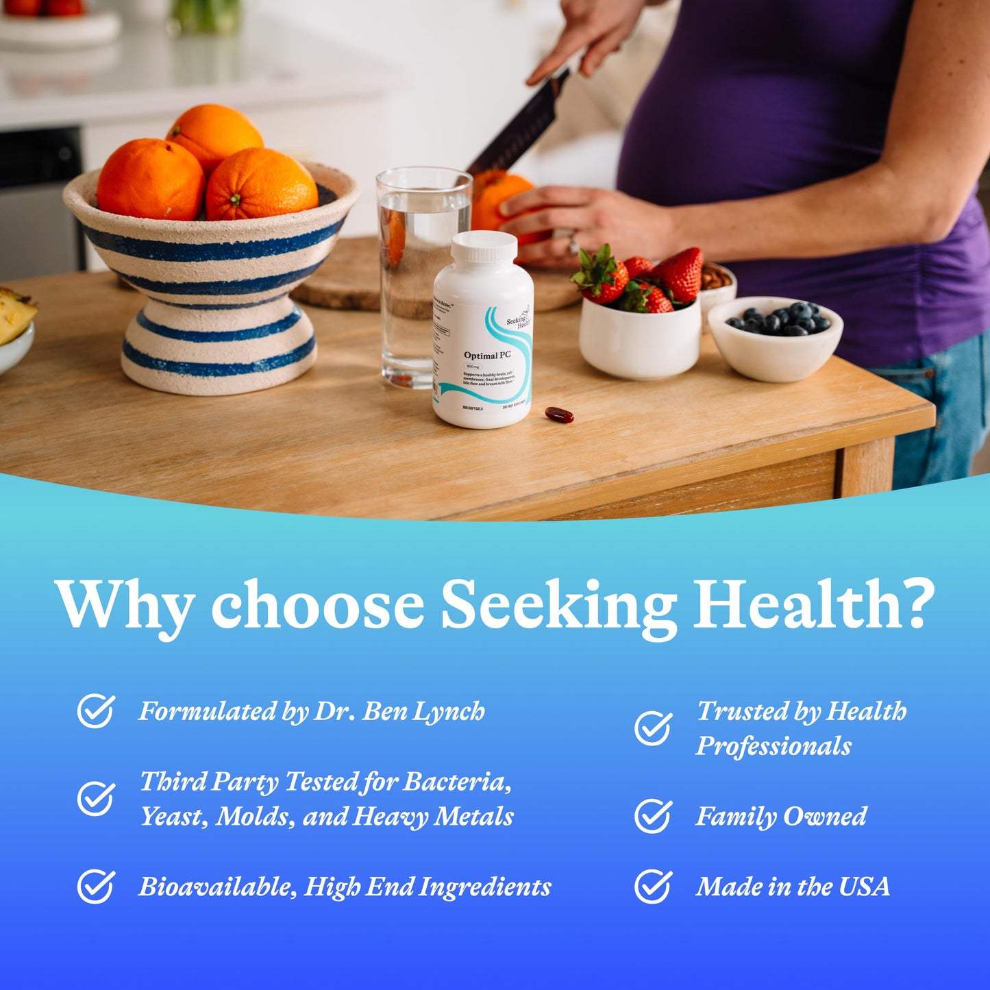 Seeking Health Optimal PC – Choline for Brain & Liver Health, 90 Softgels