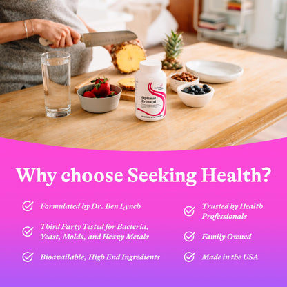 Seeking Health Optimal Prenatal - Vegetarian Prenatal Vitamin with B12, L-Methylfolate & Choline - 240 Capsules