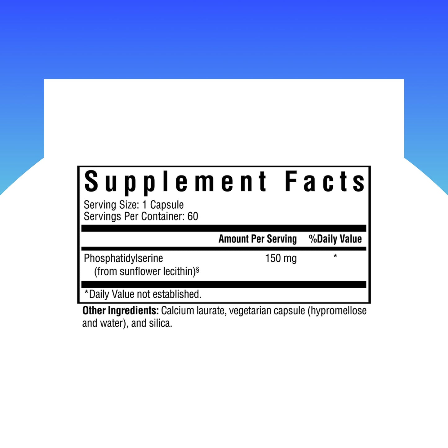 Seeking Health Phosphatidyl Serine, 100 mg Phosphatidylserine from Sunflower, Supports Concentration and Healthy Mood, Stress Response Support, Soy-Free, Non-GMO, Vegetarian (60 Capsules)*