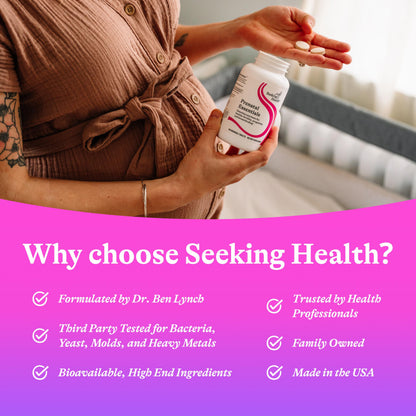 Seeking Health Prenatal Essentials Chewable - Prenatal Support Supplement with Riboflavin - Formula Supports Immune Health & Methylation - B12 Supplement to Support Genetic Development - 60 Tablets