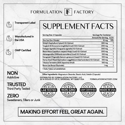 Formulation Factory Self Obsessed - 10-in-1 Masculinity Maximizer, 180 Count (Pack of 3)