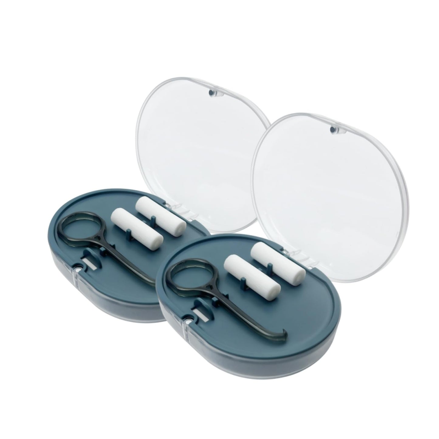 SENLIN DENTAL 2PCS Double-Layer Retainer Case with Built-in Mirror & Removal Tool