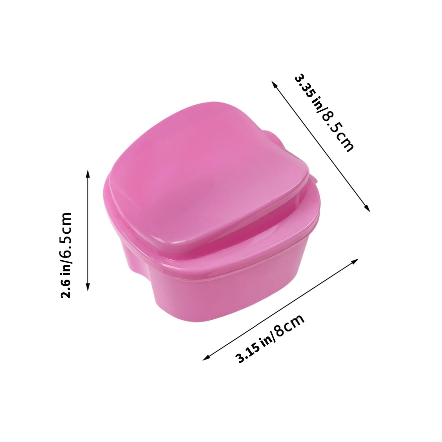 SENLIN DENTAL 2pc Denture Bath Retainer Case – Portable Strainer Basket Cups (Purple & Pink)
