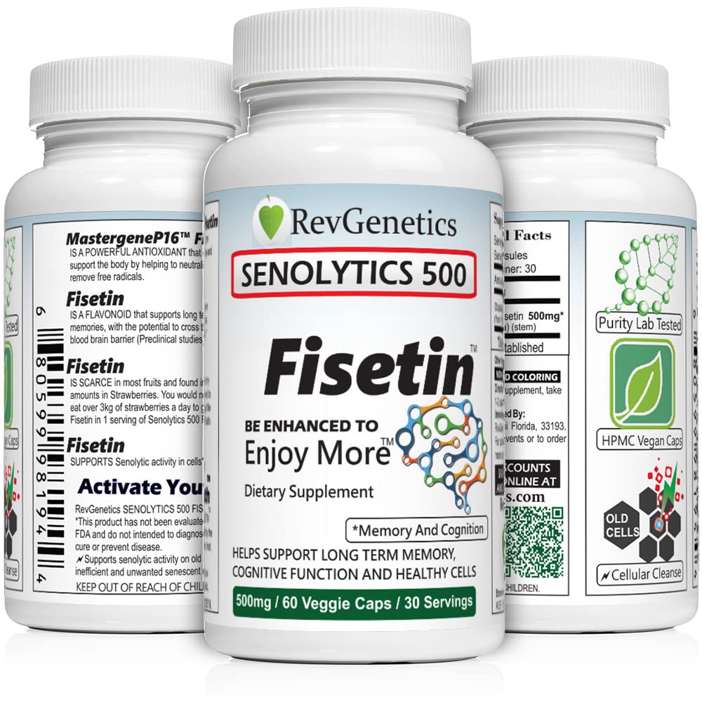 SENOLYTICS 500: Fisetin 500 mg | Premium Senolytic Supplement