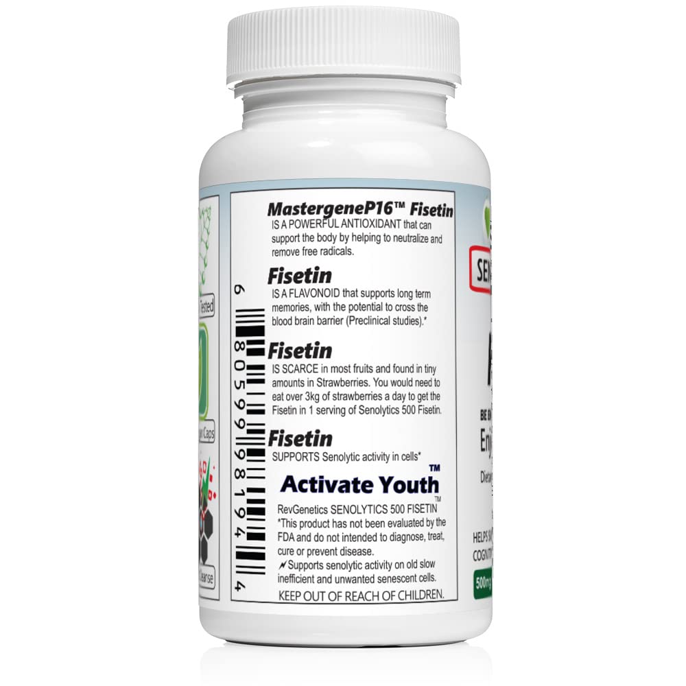 SENOLYTICS 500: Fisetin 500 mg | Premium Senolytic Supplement