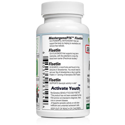 SENOLYTICS 500: Fisetin 500 mg | Premium Senolytic Supplement