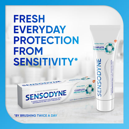 Sensodyne Complete Protection Sensitive Toothpaste for Gingivitis – Extra Fresh 3.4 oz (Pack of 2)