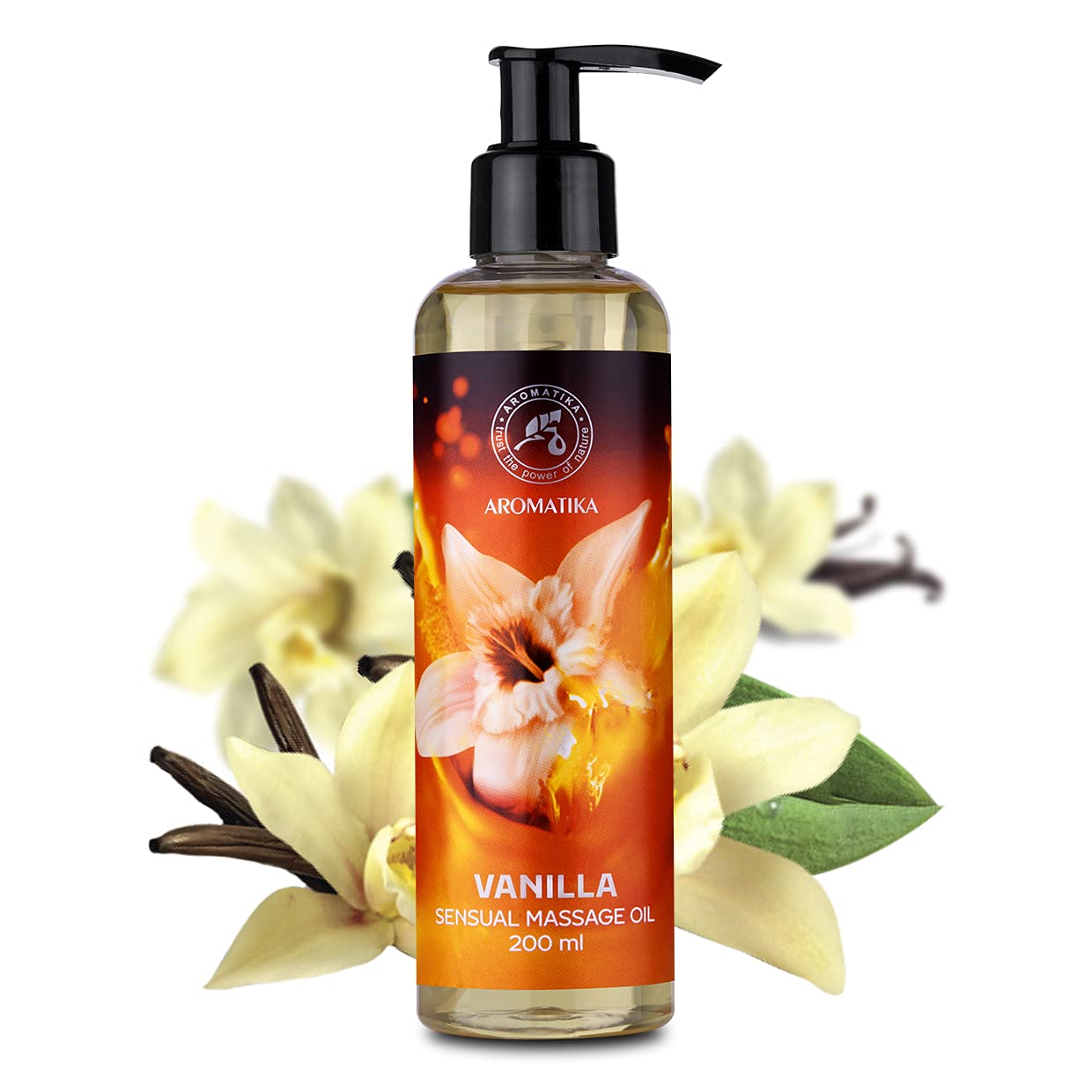 Sensual Massage Oil Vanilla - 6.8 fl oz | Edible & Kissable, Almond & Grapeseed