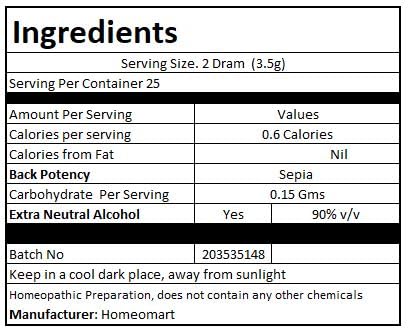 Sepia Homeopathy Pellets 200C – Potency Pack of 3 | HomeoMart