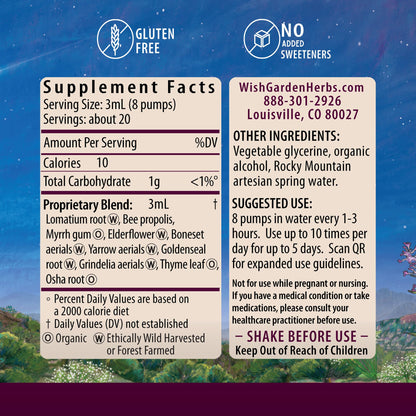 WishGarden Serious V-Fighter - Plant-Based Immune & Respiratory Support (4 oz)