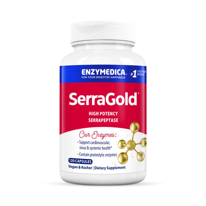 Enzymedica SerraGold High-Potency Serrapeptase Enzyme Supplement – 120 Count