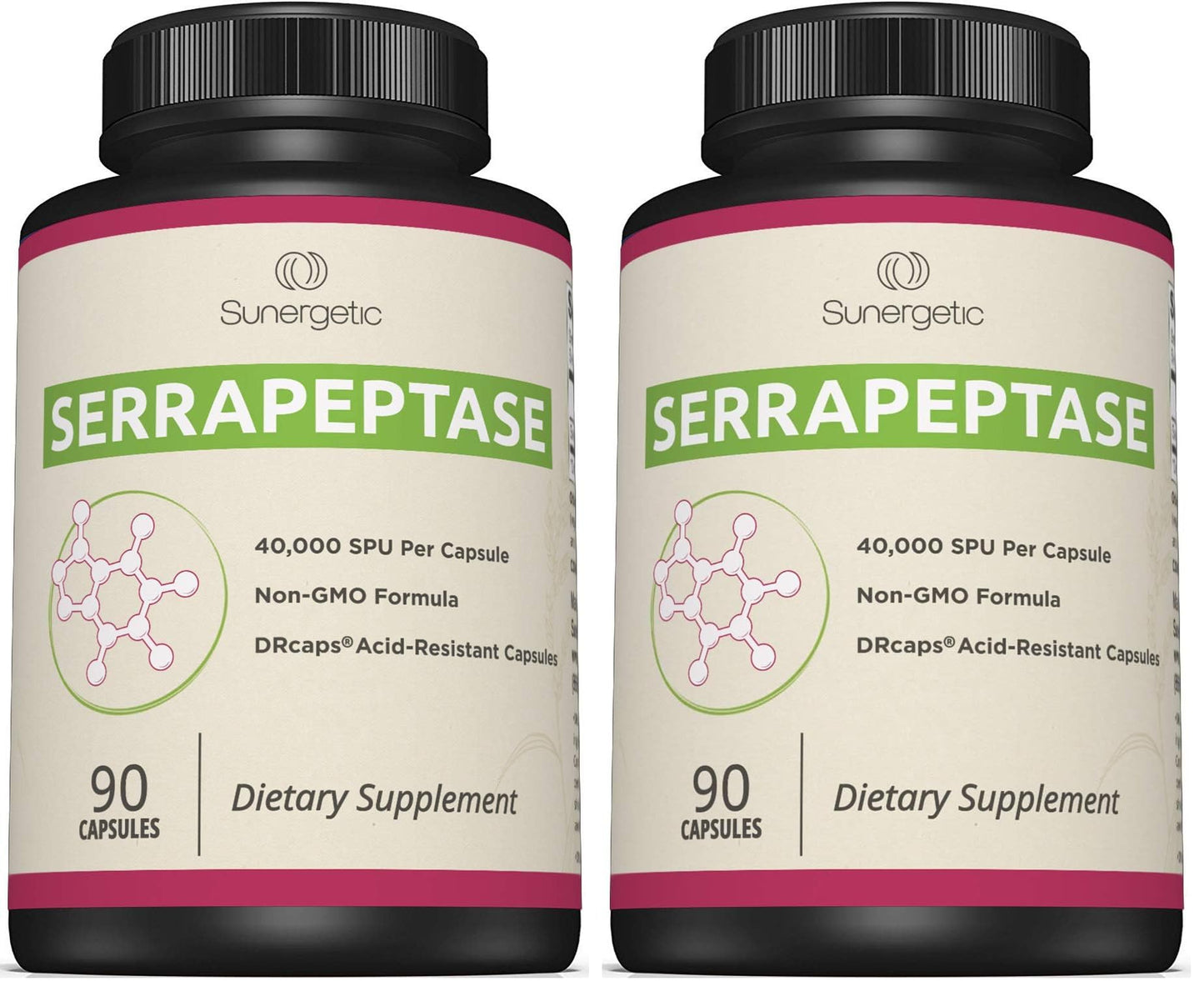 Premium Serrapeptase Enzyme Supplement – 40,000 SPU per Capsule | 90 Enteric Coated Capsules (Pack of 2)