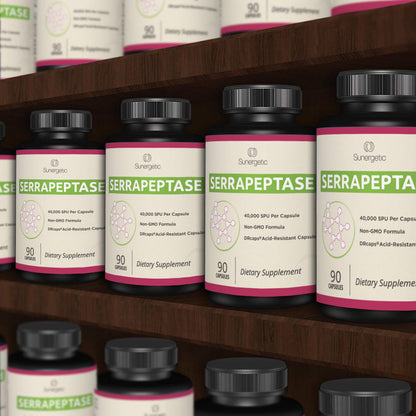 Premium Serrapeptase Enzyme Supplement – 40,000 SPU per Capsule | 90 Enteric Coated Capsules (Pack of 2)
