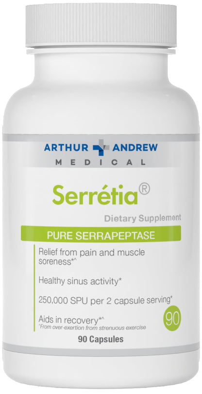 Arthur Andrew Medical Serretia Serrapeptase Formula for Muscle & Sinus Support | 90 Capsules