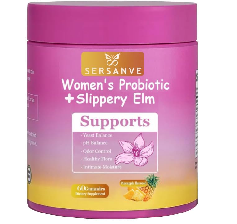 SERSANVE Feminine Probiotics Gummies for Women – Pineapple, Vegan, 60ct