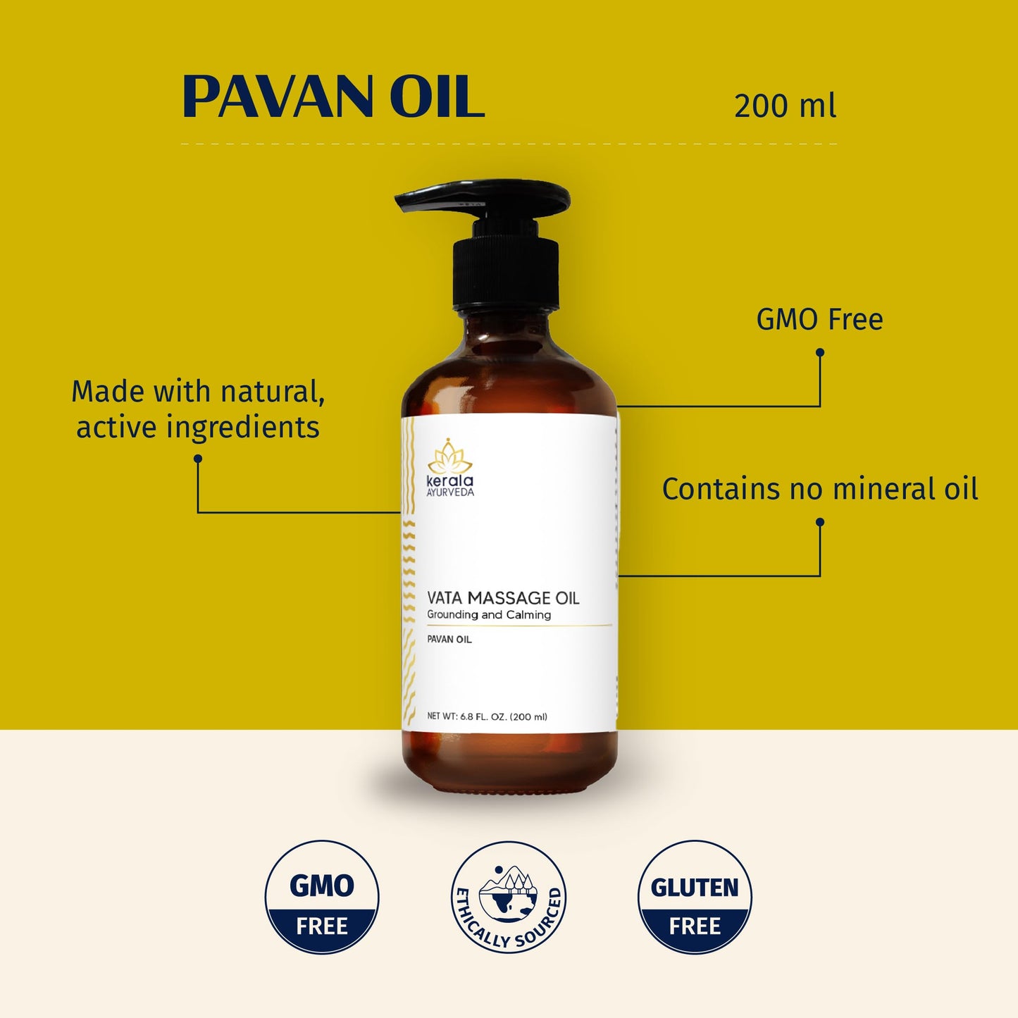 Kerala Ayurveda Everyday Herbal Massage Oil – Pavan Oil 6.8 fl oz