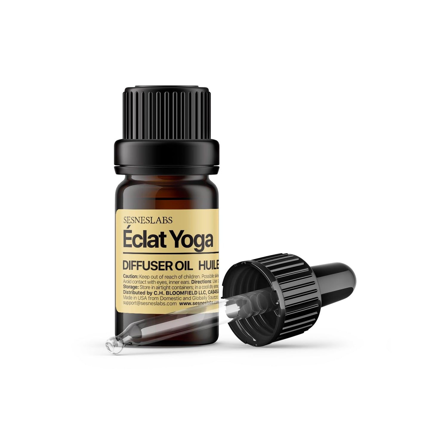 SesnesLabs Éclat Yoga Diffuser Oil – Cosmopolitan Yoga Selection | Italian Lemon, Bergamot, Pear, Basil, Ginger Flower, Musk (10 ml)