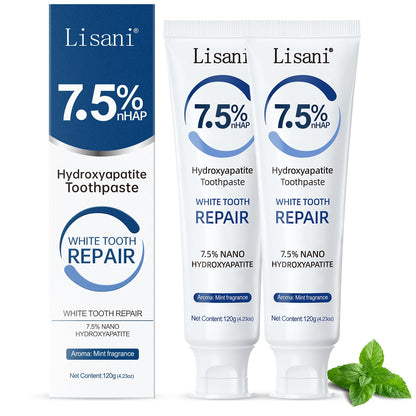 2-Pack Hydroxyapatite Toothpaste – Remineralize Enamel, Sensitivity Relief, Whitening, Fluoride-Free