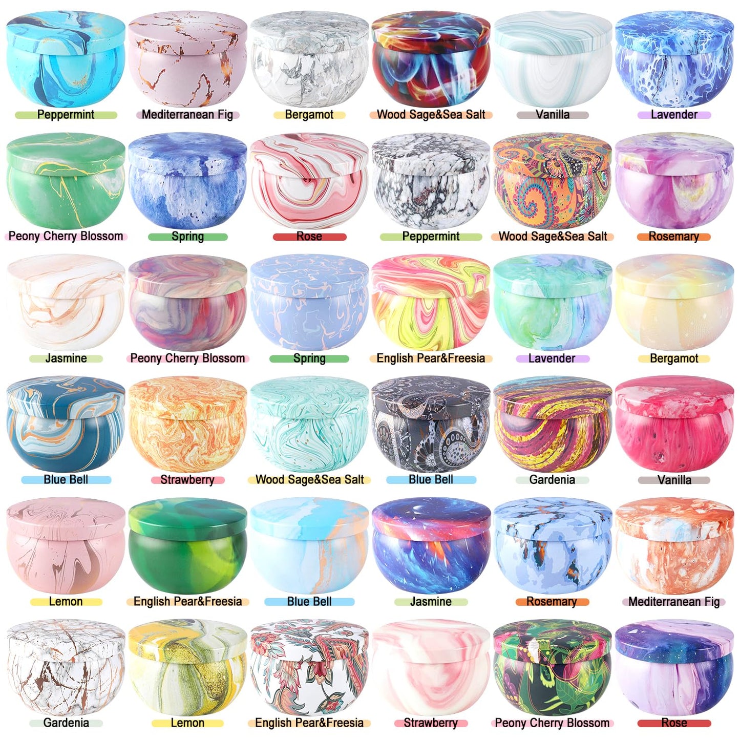 Set of 36 Scented Candles Gift Set | Pure Soy Wax Aromatherapy for Home