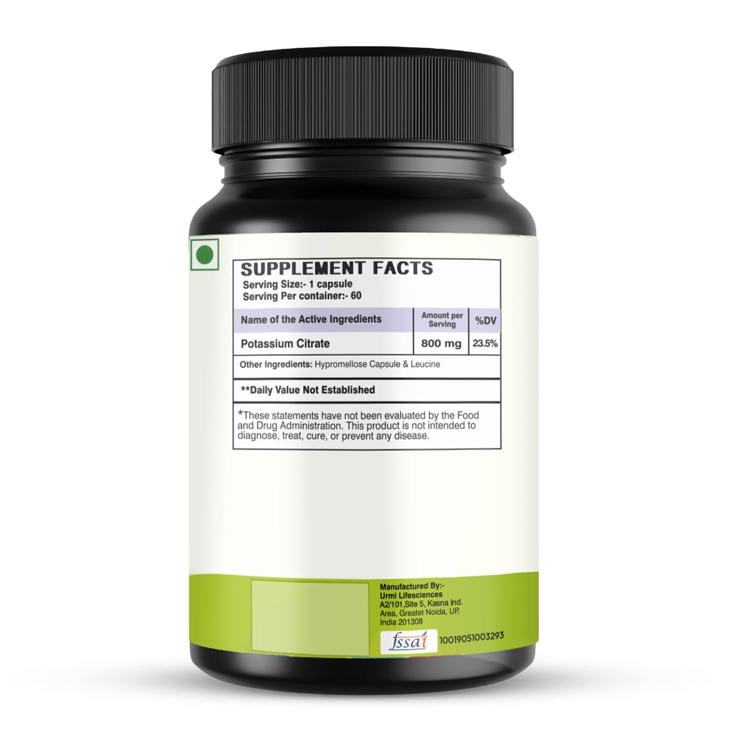 SETNUTRA Well From Within Potassium Citrate 800mg - Electrolyte Balance & Muscle Support | 60 Vegan Capsules
