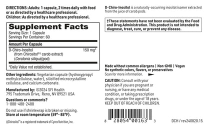 D-Chiro-Inositol 150 mg - Klaire Labs | Hypoallergenic Supplement (60 Capsules)