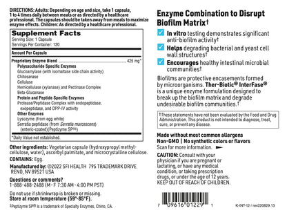 SFI Health Ther-Biotic InterFase — Multi-Enzyme Digestive Support for Gut Balance (120 Capsules)