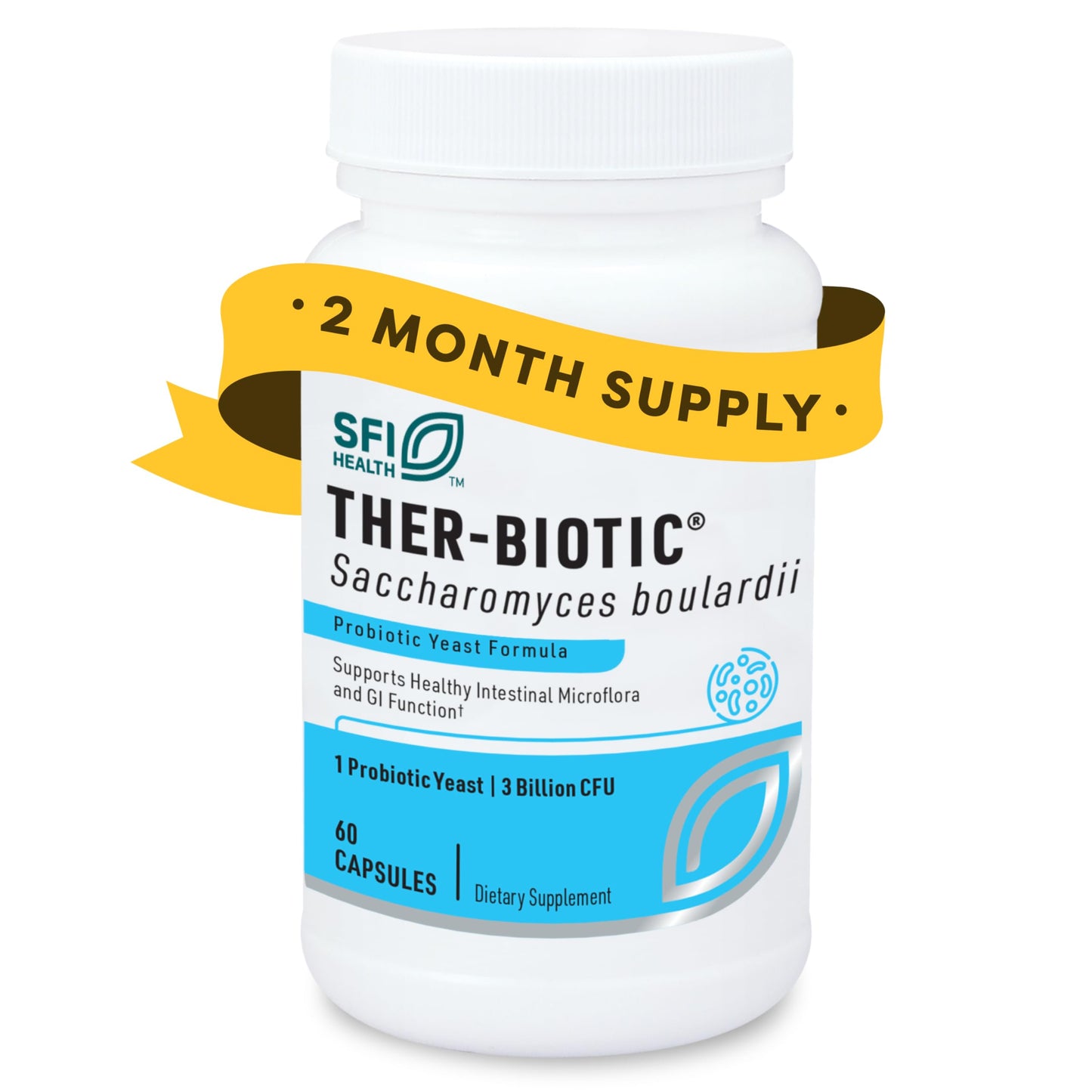 SFI Health Klaire Labs Ther-Biotic S. boulardii Probiotics – Digestive & Immune Support (60 Capsules)