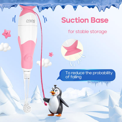 SEAGO SG-513 Pink-C Toddler Electric Toothbrush for 0-3 Years – Smart Timer & 4 Replacement Heads