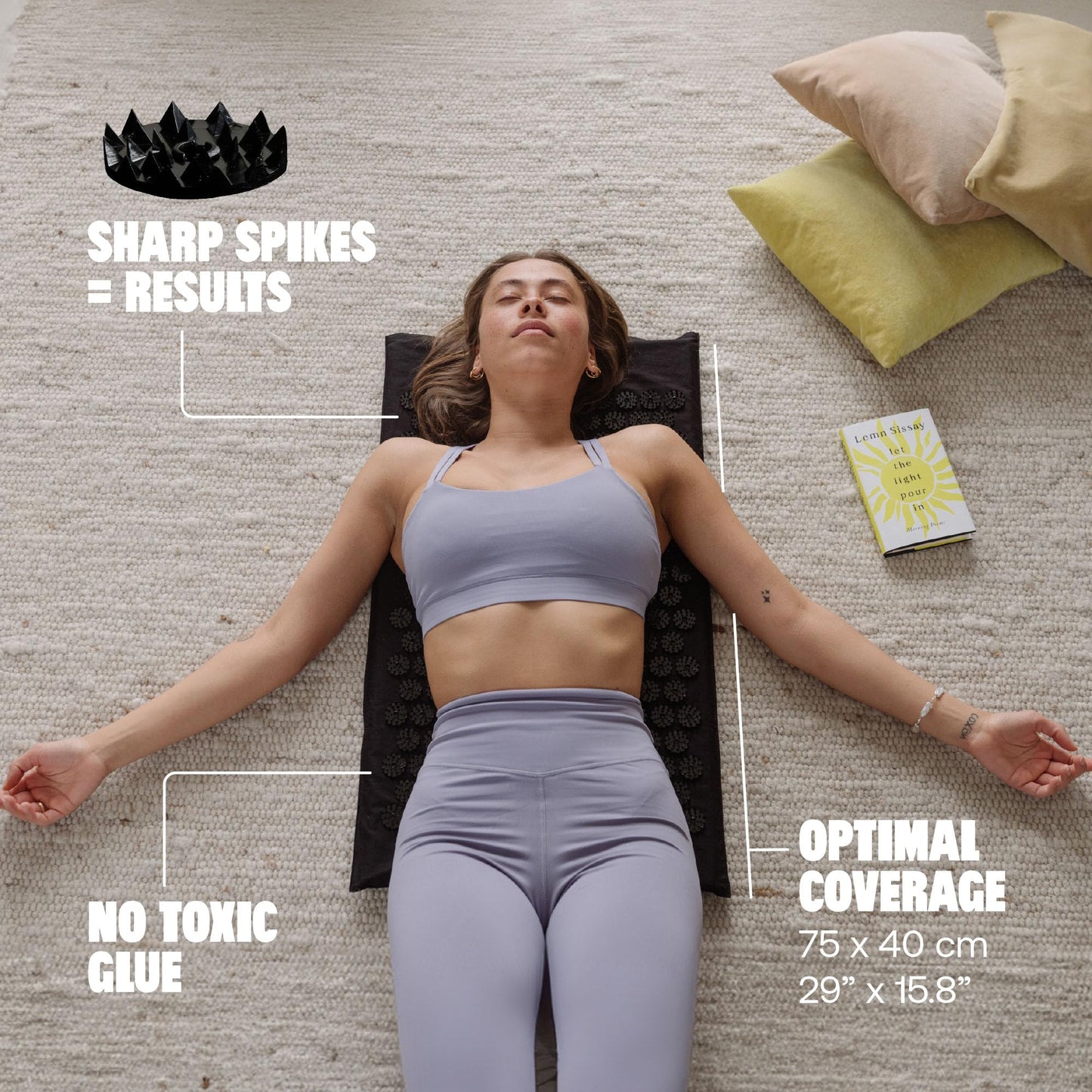 ShaktiMat Acupressure Mat – Relaxation, Sleep & Muscle Relief (Level 1, Shakti Black)