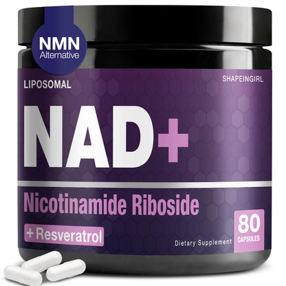 SHAPEINGIRL NAD Supplement | Nicotinamide Riboside & Resveratrol 900mg | Liposomal NAD+ for Women & Men